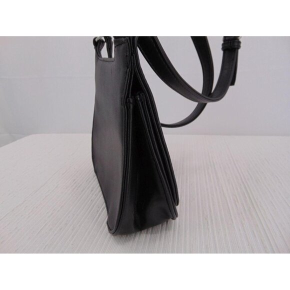 Matt Nat Black Vegan Small Purse Cross Body Bag Flap Snap Adjustable Strap Luna - Picture 4 of 8